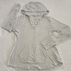 PrAna Sol Protect Hooded Top Gray EUC M